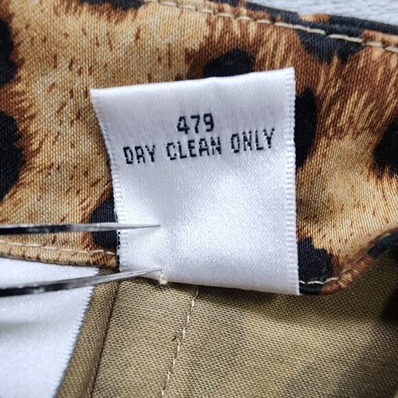 Vintage 90s Newport News Skirt Size 4 Brown Cheetah High Waist Pencil Pinup Vamp - Picture 4 of 7